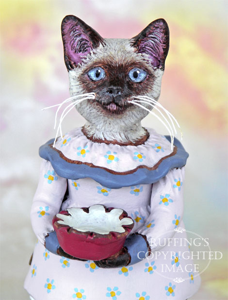 Crocus the Siamese Kitten, Original One-of-a-kind Folk Art Doll Figurine by Max Bailey