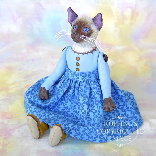 Melody, Original One-of-a-kind Siamese Cat Art Doll by Max Bailey