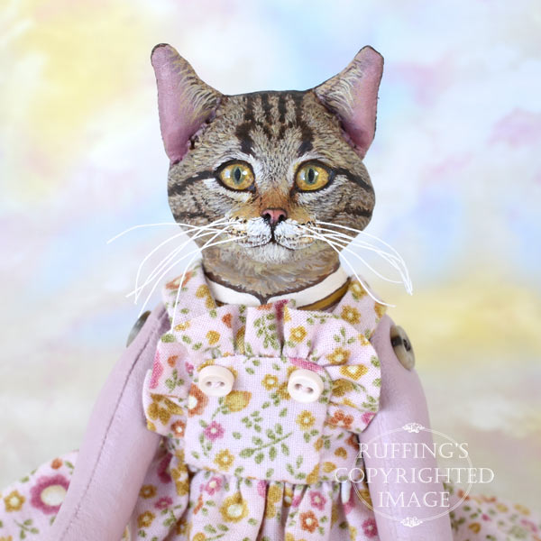 Meredith, Original One-of-a-kind Tabby Cat Art Doll by Max Bailey