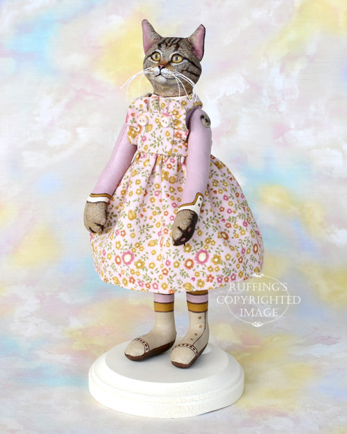 Meredith, Original One-of-a-kind Tabby Cat Art Doll by Max Bailey