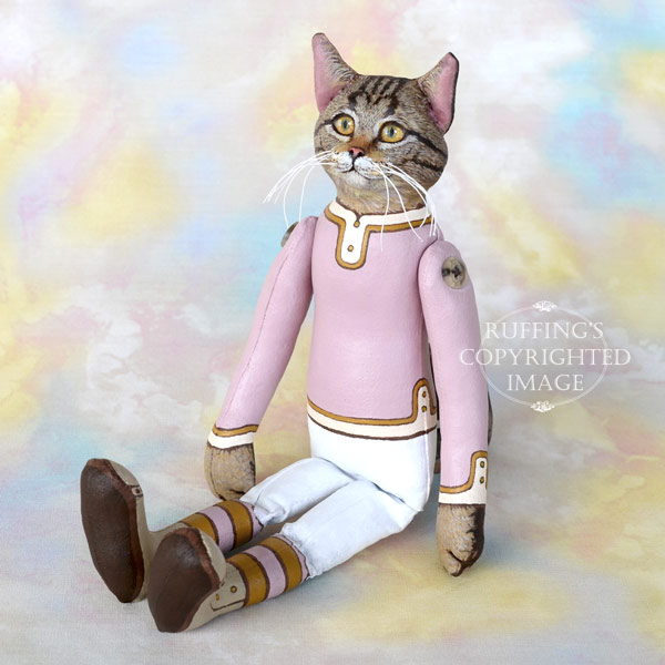 Meredith, Original One-of-a-kind Tabby Cat Art Doll by Max Bailey