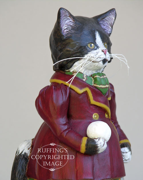 Millicent, Original One-of-a-kind Tuxedo Kitten Art Doll Figurine by Max Bailey