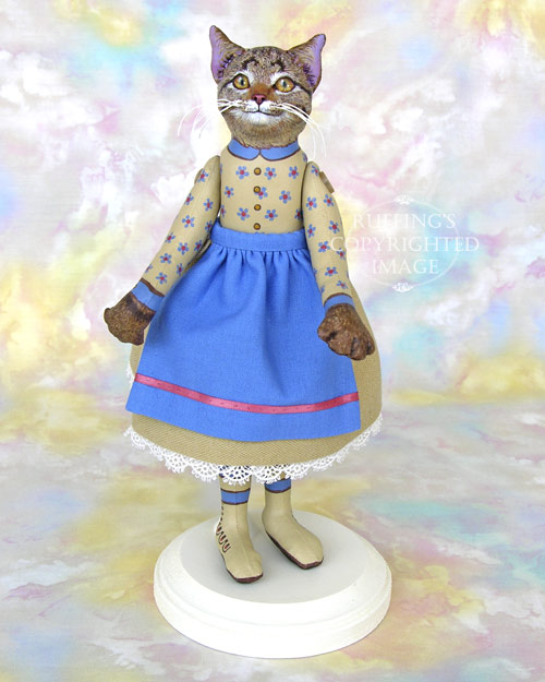 Minnie, Original One-of-a-kind Tabby Cat Art Doll by Max Bailey
