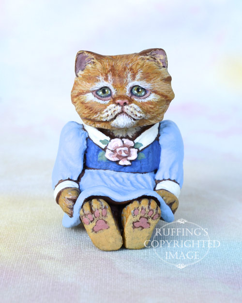 Nora, Original One-of-a-kind Dollhouse-sized Ginger Persian Kitten Art Doll by Max Bailey