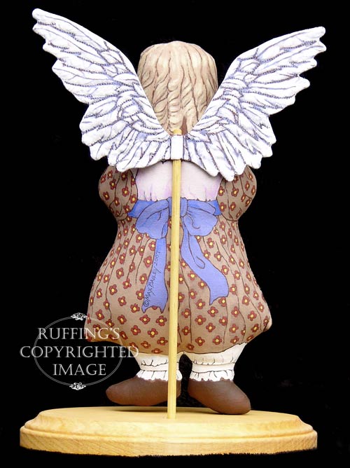 Patricia Angel of Pansies, Original One-of-a-kind Folk Art Doll by Max Bailey