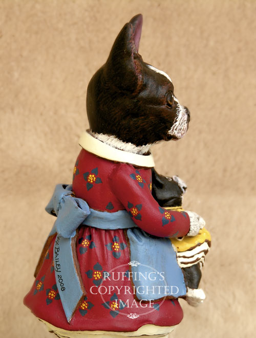Prudence the Boston Terrier, Original One-of-a-kind Dog Art Doll Figurine by artist Max Bailey