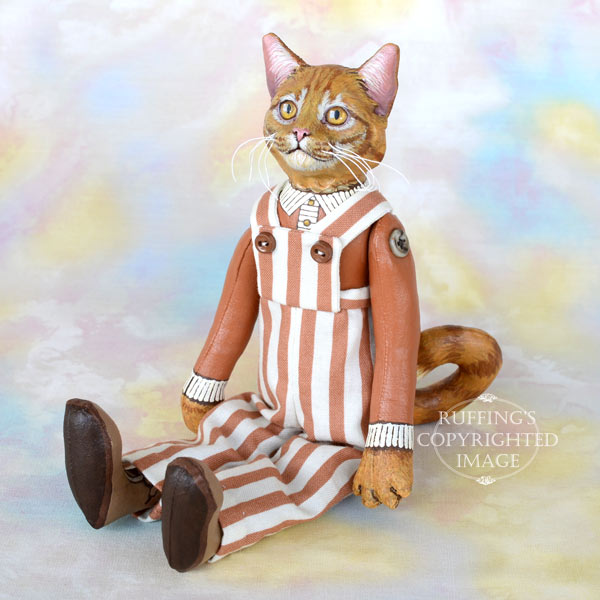Randolf, Original One-of-a-kind Ginger Tabby Cat Art Doll by Max Bailey