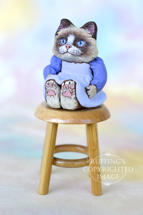 Rosie, Original One-of-a-kind Dollhouse-sized Ragdoll Kitten Art Doll by Max Bailey