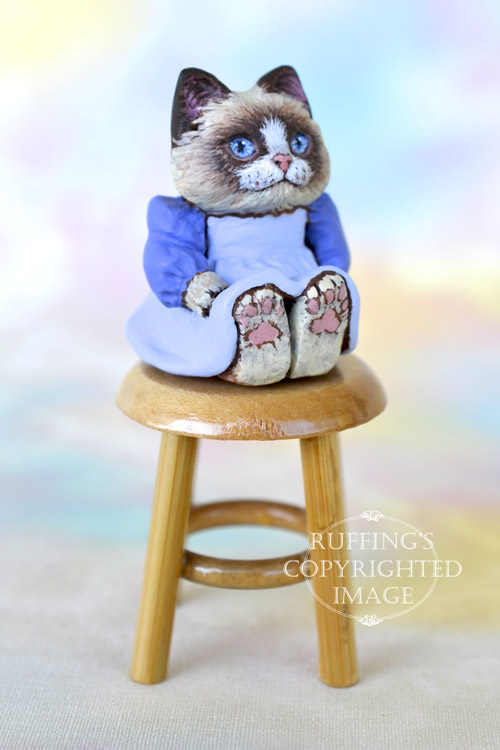 Rosie, Original One-of-a-kind Dollhouse-sized Ragdoll Kitten Art Doll by Max Bailey