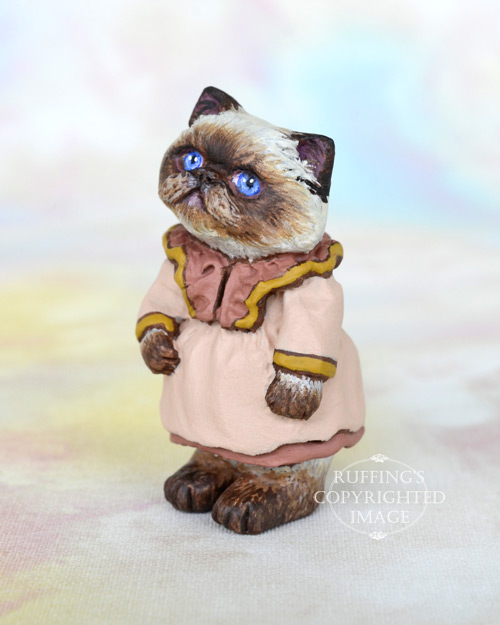 Roxanne, Original One-of-a-kind Dollhouse-sized Himalayan Kitten Art Doll by Max Bailey