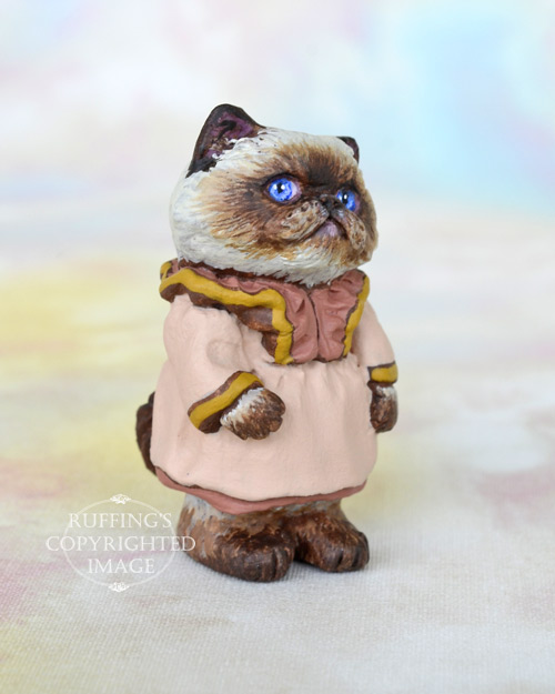 Roxanne, Original One-of-a-kind Dollhouse-sized Himalayan Kitten Art Doll by Max Bailey