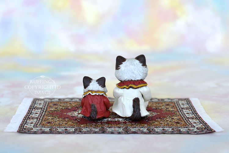 Sabrina and Sadie, Original One-of-a-kind Dollhouse-sized Birman Kittens by Max Bailey
