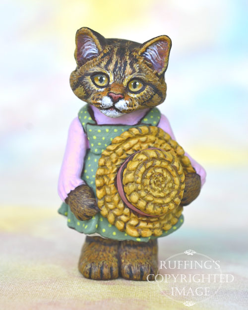 Skye, miniature Maine Coon cat art doll, handmade original, one-of-a-kind kitten by artist Max Bailey