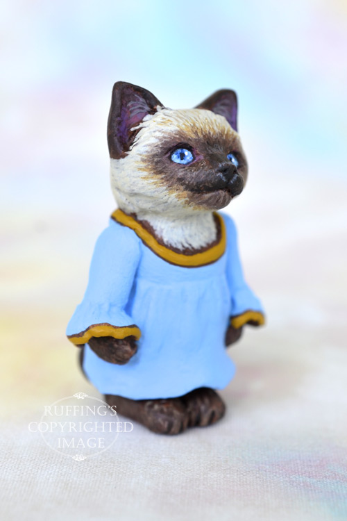 Sophia, Original One-of-a-kind Dollhouse-sized Siamese Kitten by Max Bailey