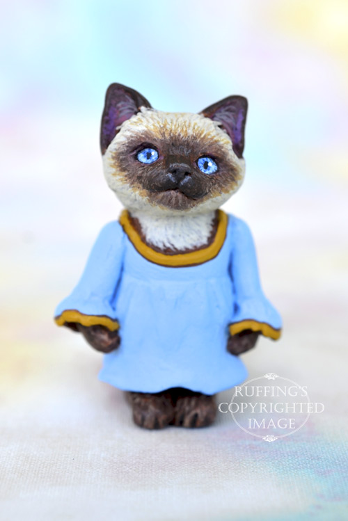 Sophia, Original One-of-a-kind Dollhouse-sized Siamese Kitten by Max Bailey