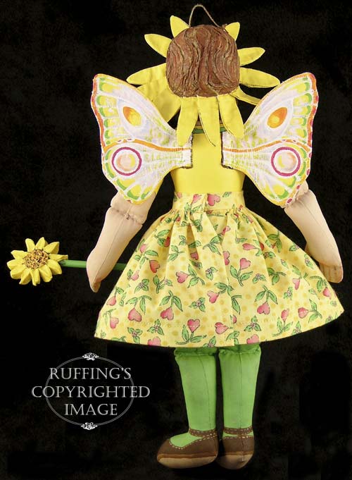 Suzie the Sunflower Fairy, Original One-of-a-kind Folk Art Doll by Max Bailey