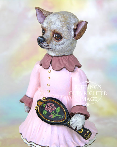 Trina the Chihuahua, Original One-of-a-kind Folk Art Dog Doll Figurine by Max Bailey