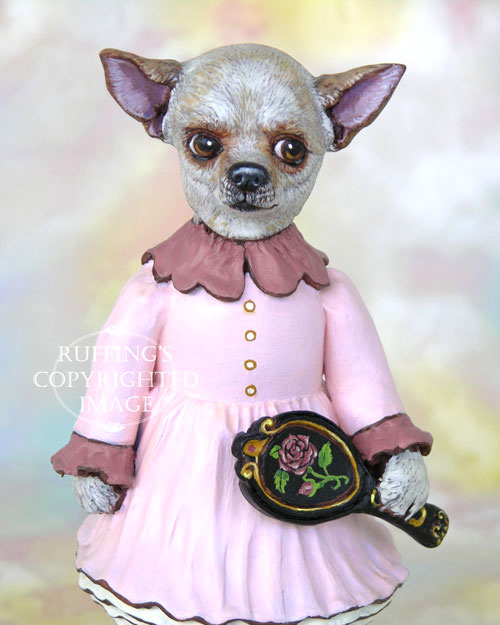 Triana the Chihuahua, Original One-of-a-kind Folk Art Dog Doll Figurine by Max Bailey