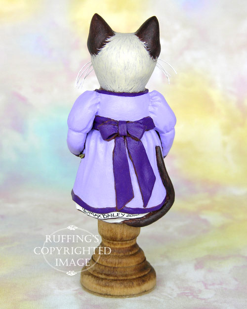 Violet the Siamese Kitten, Original One-of-a-kind Folk Art Doll Figurine by Max Bailey