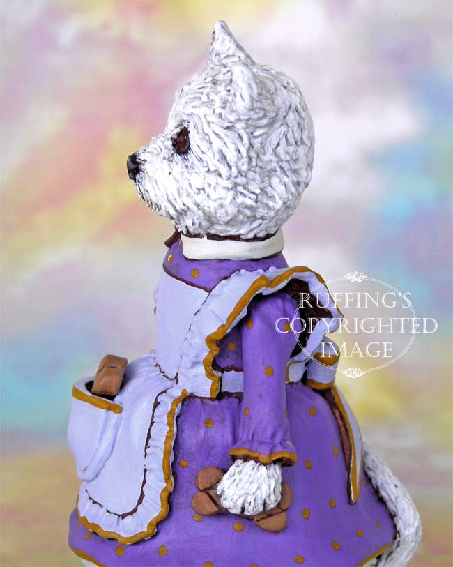 Wendy Westie, original one-of-a-kind West Highland Terrier folk art doll figurine by Max Bailey