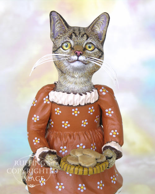 Winifred the Tabby Cat, Original One-of-a-kind Art Doll Figurine by Max Bailey