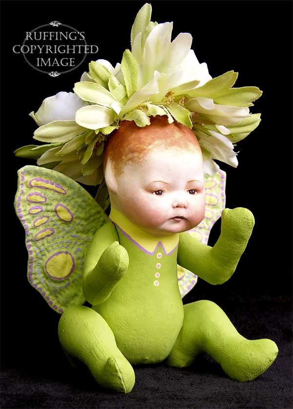 Greta the Baby Chrysanthemum Flower Fairy Original Art Doll by