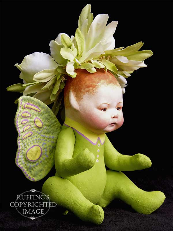 Greta the Baby Chrysanthemum Flower Fairy Art Doll by Elizabeth Ruffing