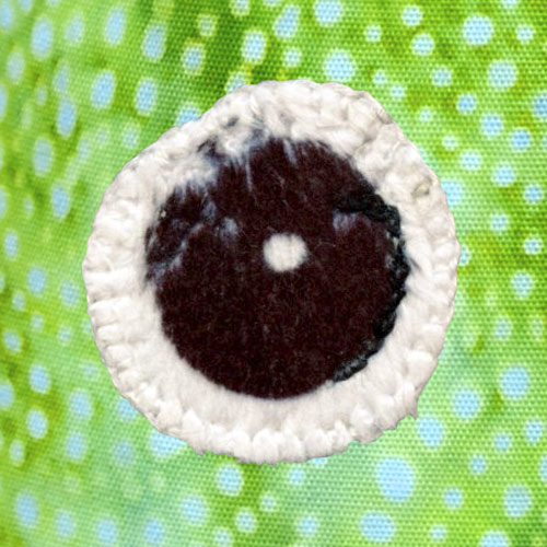 Spoonflower Minky eyeball sewn with no stabilizer