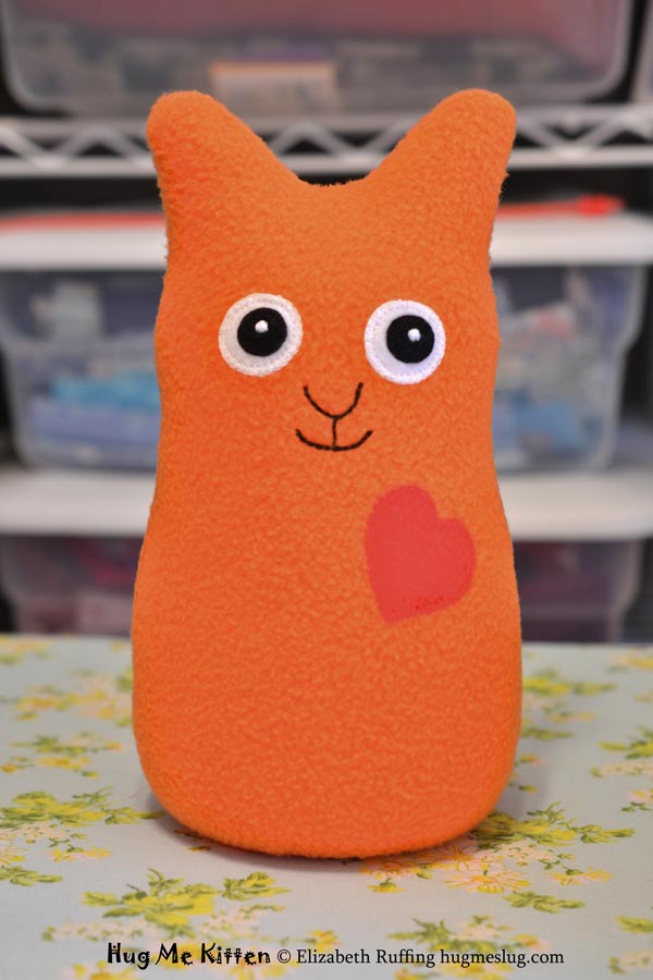 Orange Fleece Hug Me Kitten stuffed toy by Elizabeth Ruffing