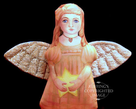 Serenity Starr, Painted Cloth Original Angel Art Doll by Elizabeth Ruffing