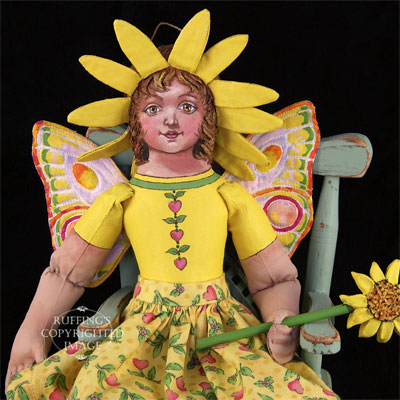 Suzie the Sunflower Fairy, Original One-of-a-kind Art Doll by Max Bailey and Elizabeth Ruffing