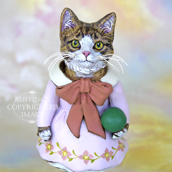 Tabitha original one-of-a-kind tabby-and-white cat anthropomorphic art doll by artist Max Bailey