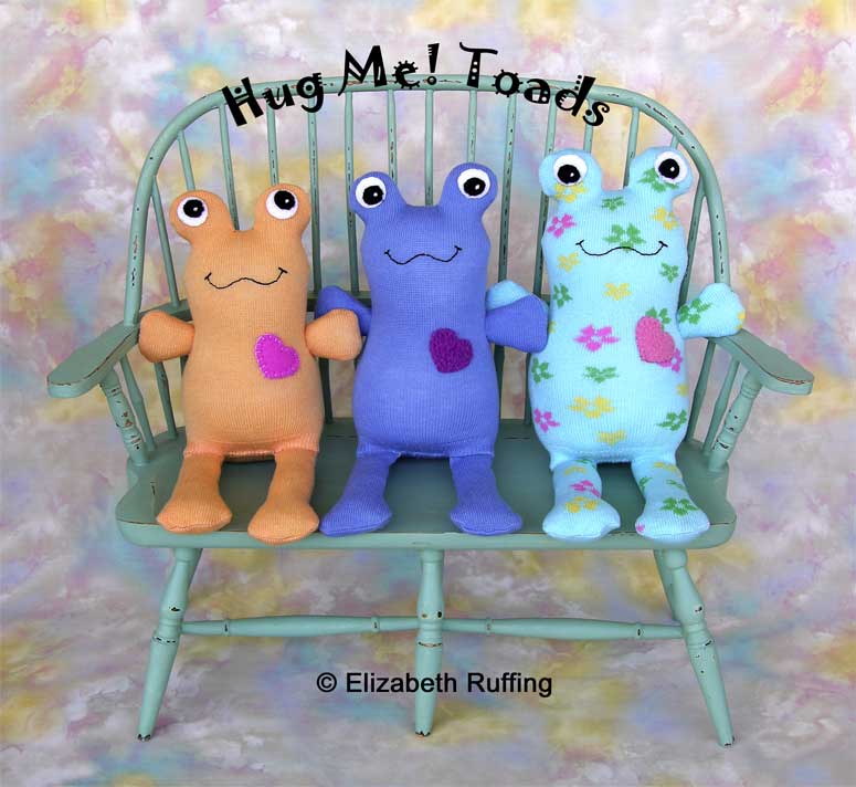 Hug Me! Toads, Original Art Toys by Elizabeth Ruffing