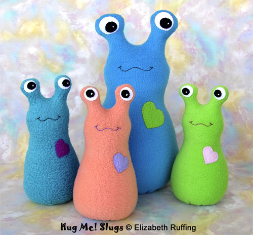 Hug Me! Slugs, Original Art Toys by Elizabeth Ruffing