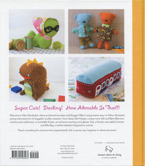 Wee Wonderfuls 24 Dolls to Sew and Love by Hillary Lang, back cover