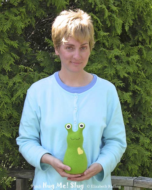 Grass Green Fleece Hug Me Slug by Elizabeth Ruffing