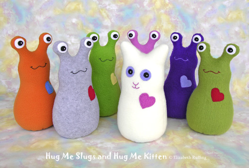 Fleece Hug Me Slugs and Fleece Hug Me Kitten by Elizabeth Ruffing
