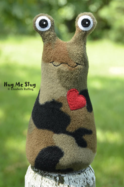 Camouflage Fleece Hug Me Slug by Elizabeth Ruffing