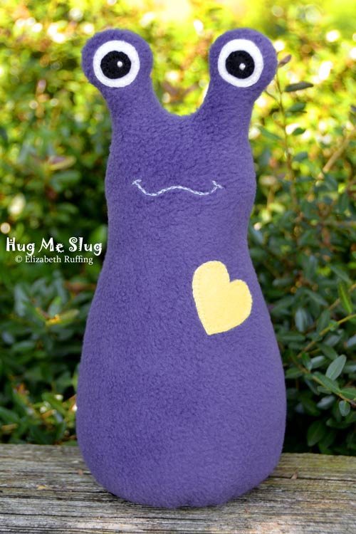 Purple fleece Hug Me Slug by Elizabeth Ruffing