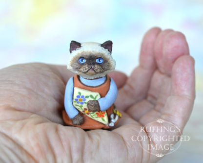 Miniature Original Himalayan Cat Art Doll Kitten Figurine, Maura by Max Bailey