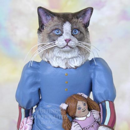 Maryanne the Ragdoll Cat, original cat art doll by artist Max Bailey